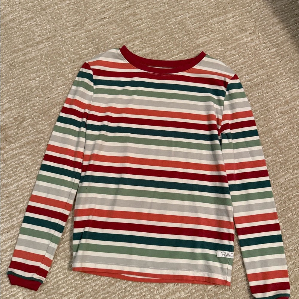Ruffle Butts Kids Long Sleeve Shirt - Red, Green, White